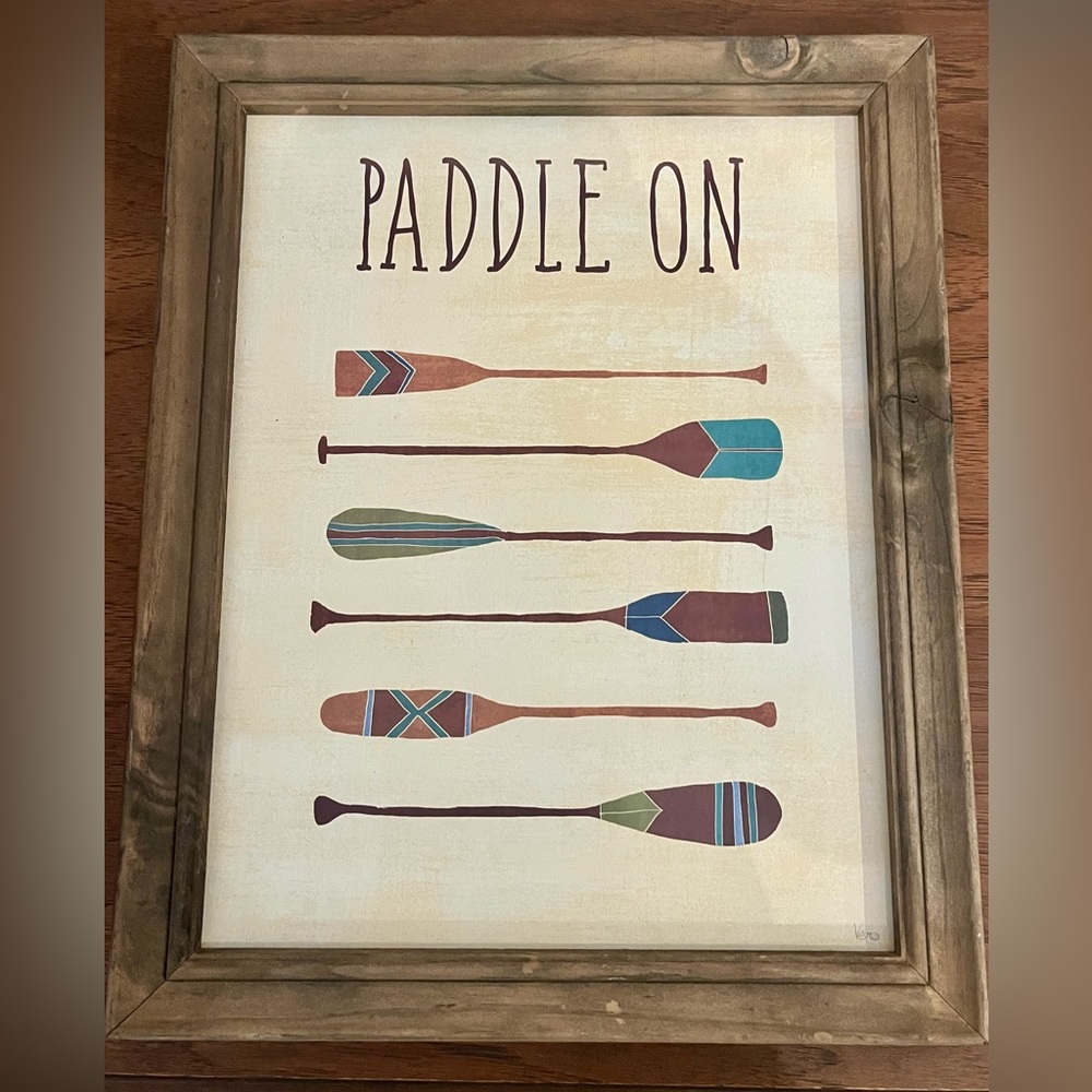 Nautical Theme Home Decor-Paddle On Print & Decorative Oar - Picture 2 of 7